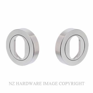 LOCKWOOD 1226/6SC OVAL CYLINDER ESCUTCHEON (PAIR) SATIN CHROME