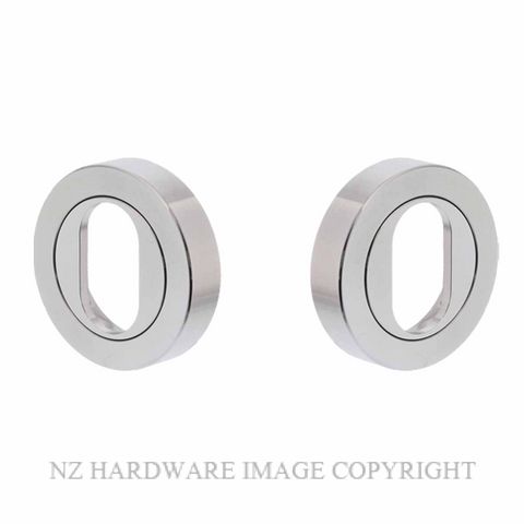 LOCKWOOD 1226/6SC OVAL CYLINDER ESCUTCHEON (PAIR) SATIN CHROME