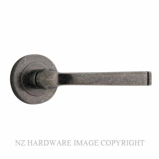 IVER 0327 ANNECY LEVER ON ROSE HANDLES DISTRESSED NICKEL