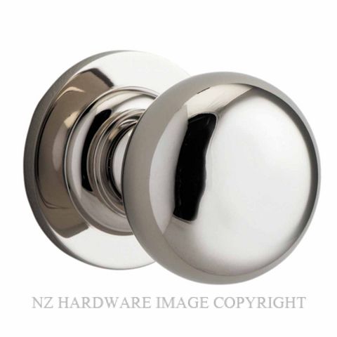 IVER 0208 CAMBRIDGE KNOB ON ROSE POLISHED NICKEL