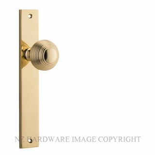 IVER 10324 GUILDFORD KNOB ON RECTANGULAR  PLATE POLISHED BRASS