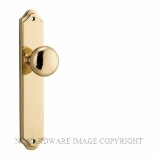 IVER 10328 CAMBRIDGE KNOB ON SHOULDERED PLATE POLISHED BRASS