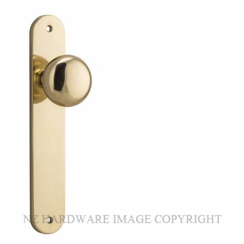 IVER 10334 CAMBRIDGE KNOB ON OVAL PLATE POLISHED BRASS