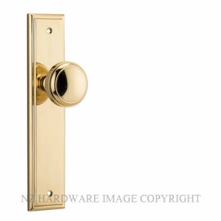 IVER 10338 PADDINGTON KNOB ON STEPPED PLATE POLISHED BRASS