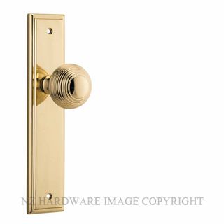 IVER 10342 GUILDFORD KNOB ON STEPPED PLATE POLISHED BRASS