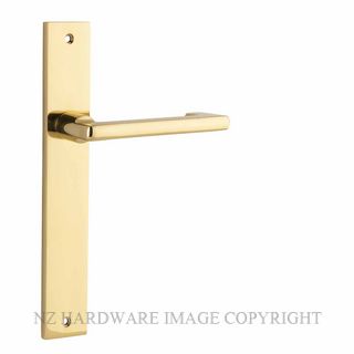 IVER 10348 BALTIMORE RETURN LEVER ON RECTANGULAR  PLATE POLISHED BRASS