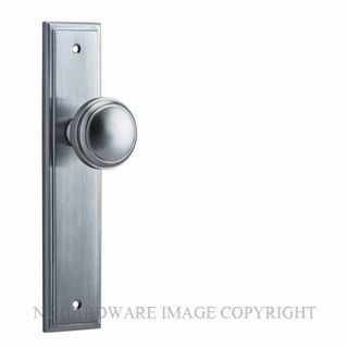 IVER 12338 PADDINGTON KNOB ON STEPPED PLATE BRUSHED CHROME