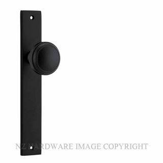 IVER 12820 PADDINGTON KNOB ON RECTANGULAR  PLATE MATT BLACK