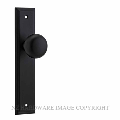 IVER 12840 CAMBRIDGE KNOB ON STEPPED PLATE MATT BLACK