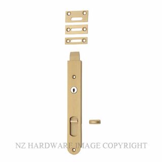 IVER 1329 FLUSH BOLT LOCKING 200MM BRUSHED BRASS