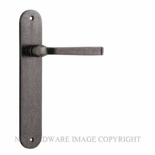 IVER 13732 ANNECY OVAL PLATE LATCH DISTRESSED NICKEL