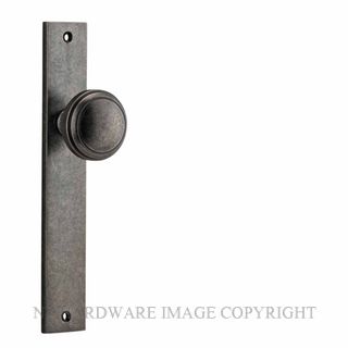 IVER 13820 PADDINGTON KNOB ON RECTANGULAR  PLATE DISTRESSED NICKEL