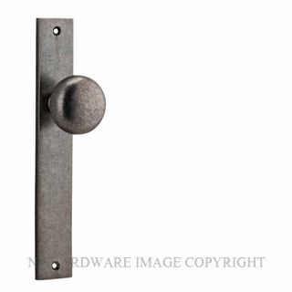 IVER 13822 CAMBRIDGE KNOB ON RETANGULAR PLATE DISTRESSED NICKEL