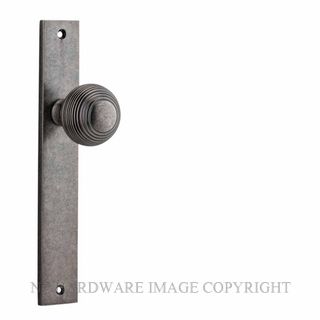 IVER 13824 GUILDFORD KNOB ON RECTANGULAR  PLATE DISTRESSED NICKEL