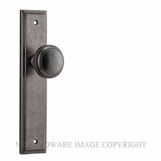 IVER 13838 PADDINGTON KNOB ON STEPPED PLATE DISTRESSED NICKEL