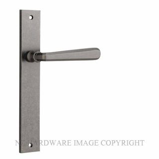 IVER 13872 COPENHAGEN LEVER ON RECTANGULAR  PLATE DISTRESSED NICKEL