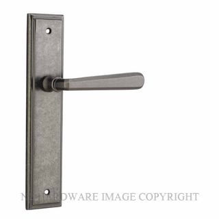 IVER 13878 COPENHAGEN LEVER ON STEPPED PLATE DISTRESSED NICKEL
