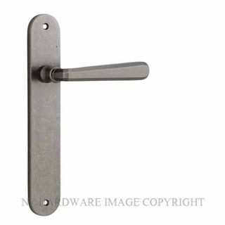 IVER 13876 COPENHAGEN LEVER ON OVAL PLATE DISTRESSED NICKEL