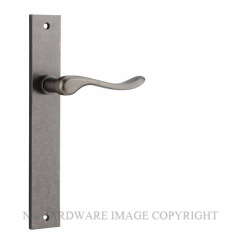 IVER 13920 STIRLING LEVER ON RECTANGULAR PLATE DISTRESSED NICKEL