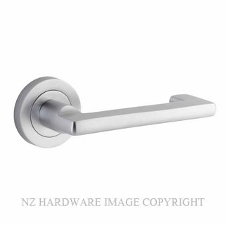 IVER 20785 BALTIMORE RETURN LEVER ON ROUND ROSE BRUSHED CHROME