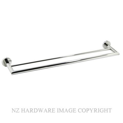 JAECO LISCIO DOUBLE TOWEL RAIL 600MM POLISHED STAINLESS STEEL