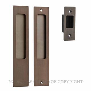 IVER 21411 RECTANGULAR FLUSH PULL SET SIGNATURE BRASS