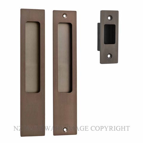 IVER 21411 RECTANGULAR FLUSH PULL SET SIGNATURE BRASS