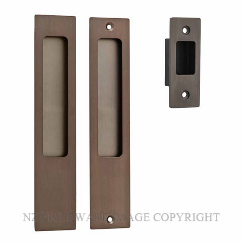 IVER 21411 RECTANGULAR FLUSH PULL SET SIGNATURE BRASS