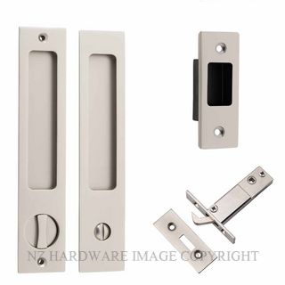 IVER 21419P RECTANGULAR SLIDING DOOR PRIVACY SET SATIN NICKEL