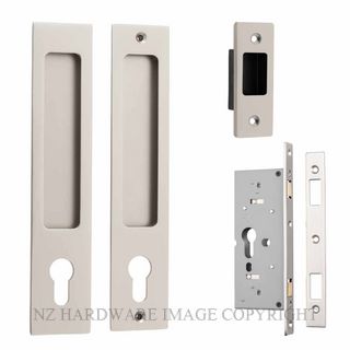 IVER 21419E RECTANGULAR SLIDING DOOR LOCK SET SATIN NICKEL