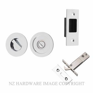 IVER 21434 ROUND SLIDING DOOR PRIVACY SET CHROME PLATE