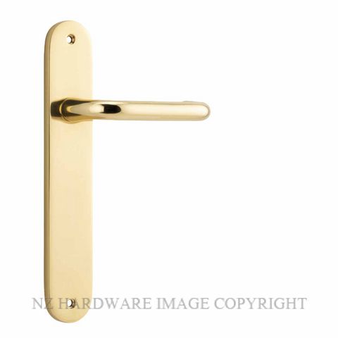IVER 10346 OSLO OVAL LEVER ON PLATE HANDLES POLISHED BRASS