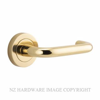 IVER 20350 OSLO LEVER ON ROUND ROSE HANDLES POLISHED BRASS