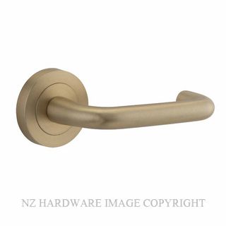 IVER 20356 OSLO LEVER ON ROUND ROSE HANDLES BRUSHED BRASS