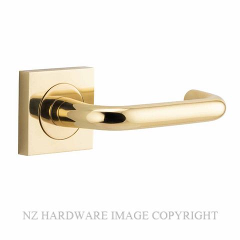 IVER 20360 OSLO LEVER ON SQUARE ROSE HANDLES POLISHED BRASS
