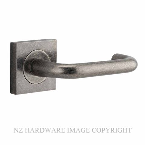 IVER 20367 OSLO LEVER ON SQUARE ROSE HANDLES DISTRESSED NICKEL