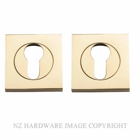 IVER 20020 PB SQUARE EURO ESCUTCHEON 52MM POLISHED BRASS