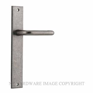 IVER 13844 OSLO RECTANGULAR LATCH LEVER ON PLATE DISTRESSED NICKEL