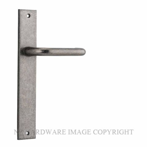 IVER 13844 OSLO RECTANGULAR LEVER ON PLATE HANDLES DISTRESSED NICKEL