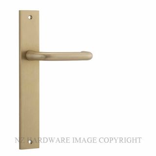 IVER 15344 OSLO RECTANGULAR LATCH LEVER ON PLATE BRUSHED BRASS