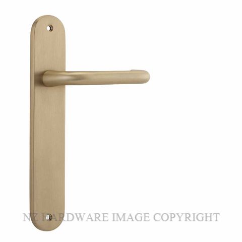 IVER 15346 OSLO OVAL LEVER ON PLATE HANDLES BRUSHED BRASS