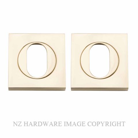 IVER 20100 PB SQUARE OVAL ESCUTCHEON 52MM POLISHED BRASS