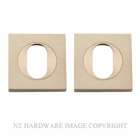 IVER 20106 BB SQUARE OVAL ESCUTCHEON 52MM BRUSHED BRASS