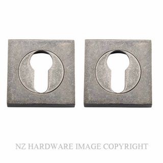 IVER 20027 DN SQUARE EURO ESCUTCHEON 52MM DISTRESSED NICKEL