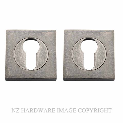 IVER 20027 DN SQUARE EURO ESCUTCHEON 52MM DISTRESSED NICKEL