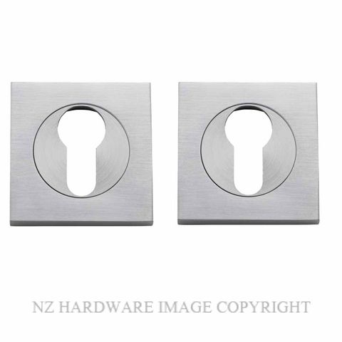 IVER 20025 SC SQUARE EURO ESCUTCHEON 52MM BRUSHED CHROME