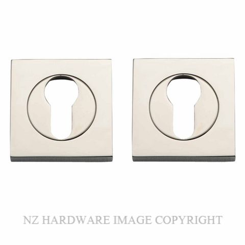 IVER 20028 PN SQUARE EURO ESCUTCHEON 52MM POLISHED NICKEL