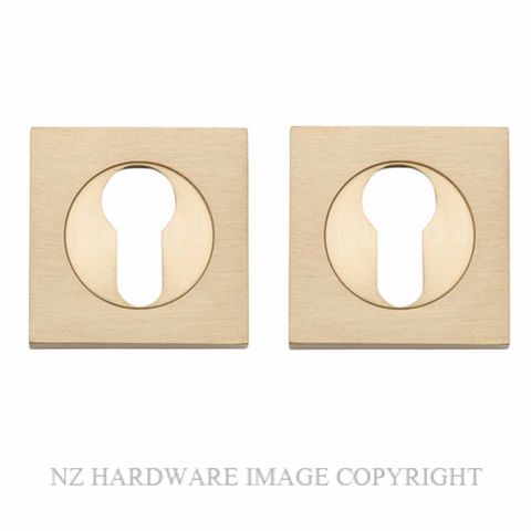 IVER 20043 BB SQUARE EURO ESCUTCHEON 52MM BRUSHED BRASS