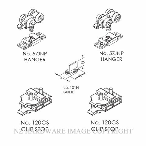 BRIO QR120S-C1PK QUICK RUN 120 SURFACE MOUNT FITTINGS PACK