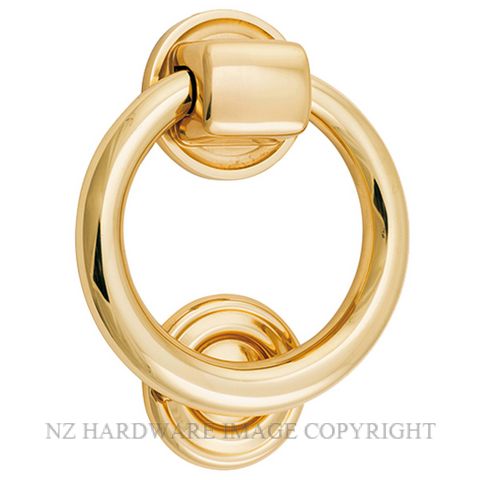 IVER 9320 PB DOOR KNOCKER-RING 100MM POLISHED BRASS